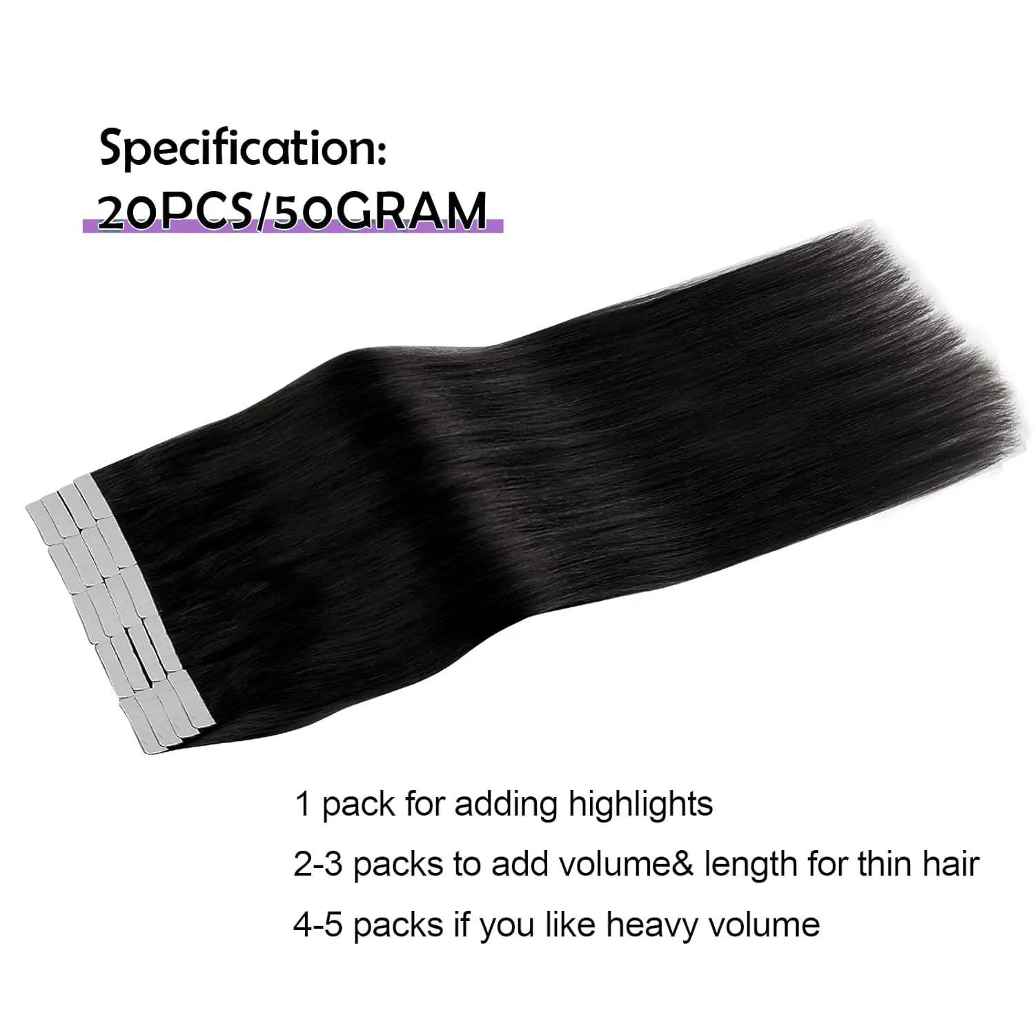 Straight Tape In Hair Extensio - огляд і ціна Invisible Tape In Extensions Real Hair