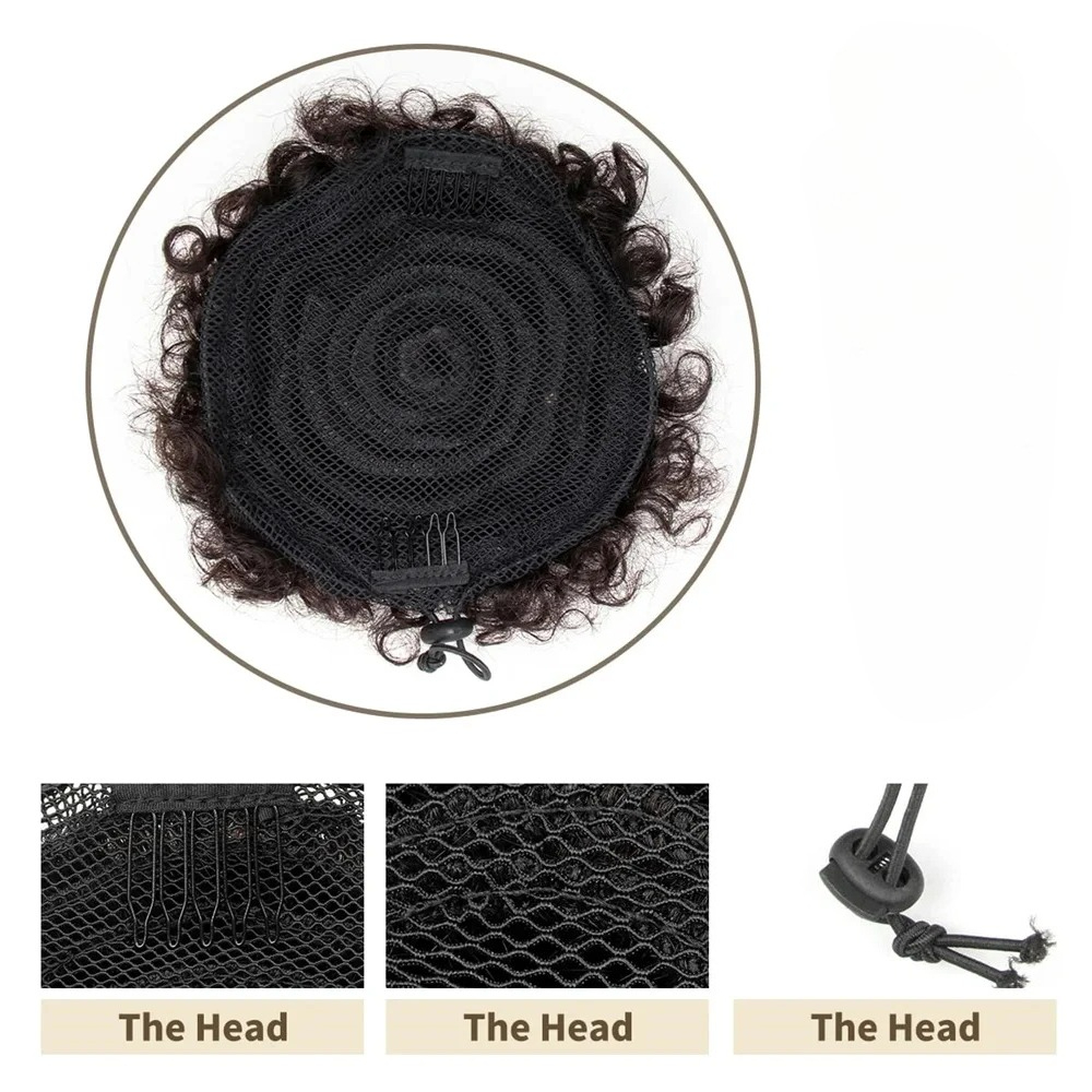1PC/Pack Kids Hair Puff Natura - огляд і ціна Drawstring Afro Curly Puff Ponytail