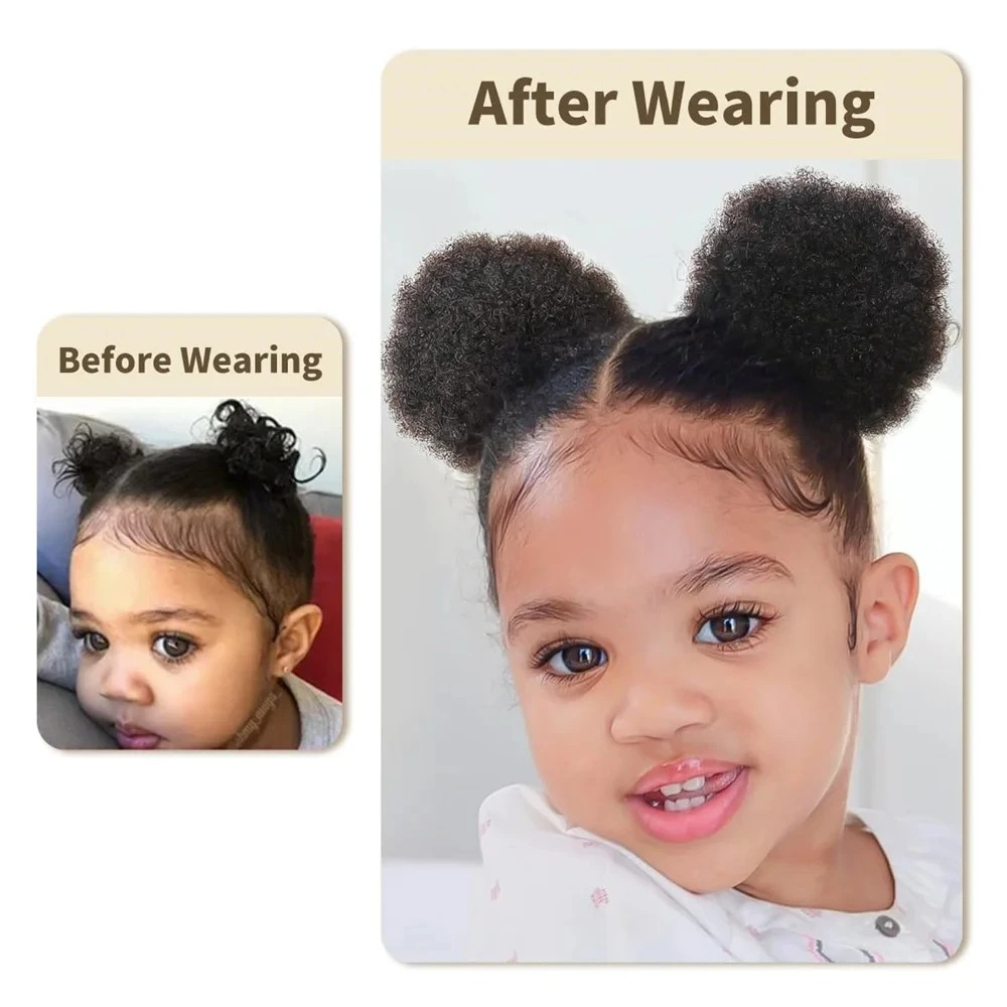 1PC/Pack Kids Hair Puff Natura - огляд і ціна Drawstring Afro Curly Puff Ponytail