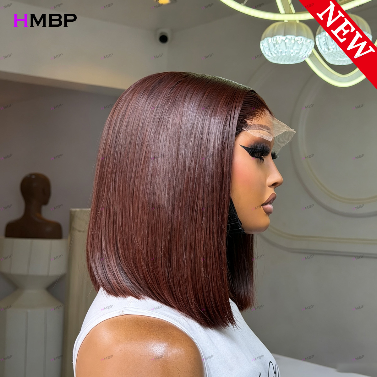 #33 Dark Auburn Straight Bob W - огляд і ціна Lace Front Wigs
