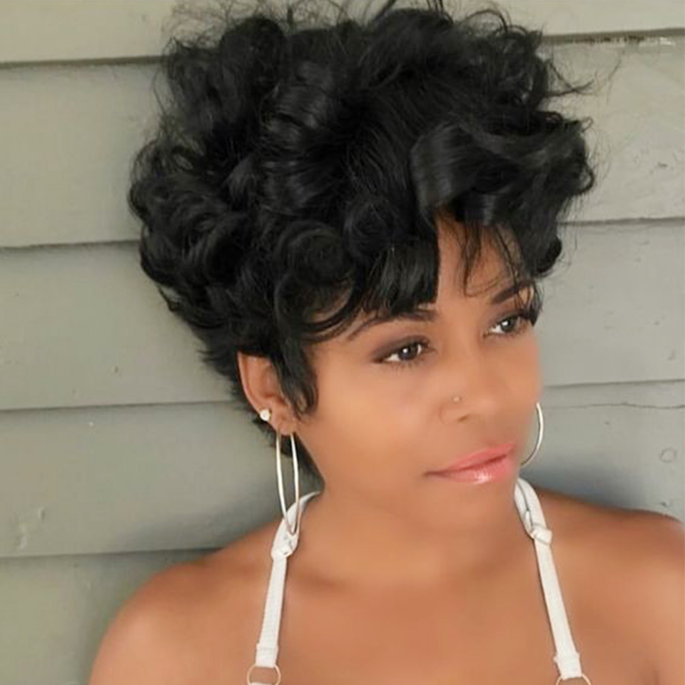 Bouncy Natural Wave Wig Human  - огляд і ціна Short Pixie Cut Wig Human Hair Cheap