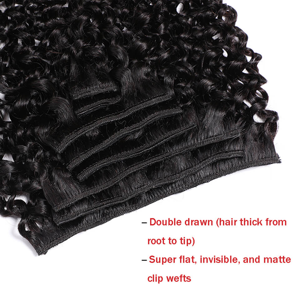 Kinky Curly Clip In Human Hair - огляд і ціна Seamless Clip In Hair Extensions Human Hair