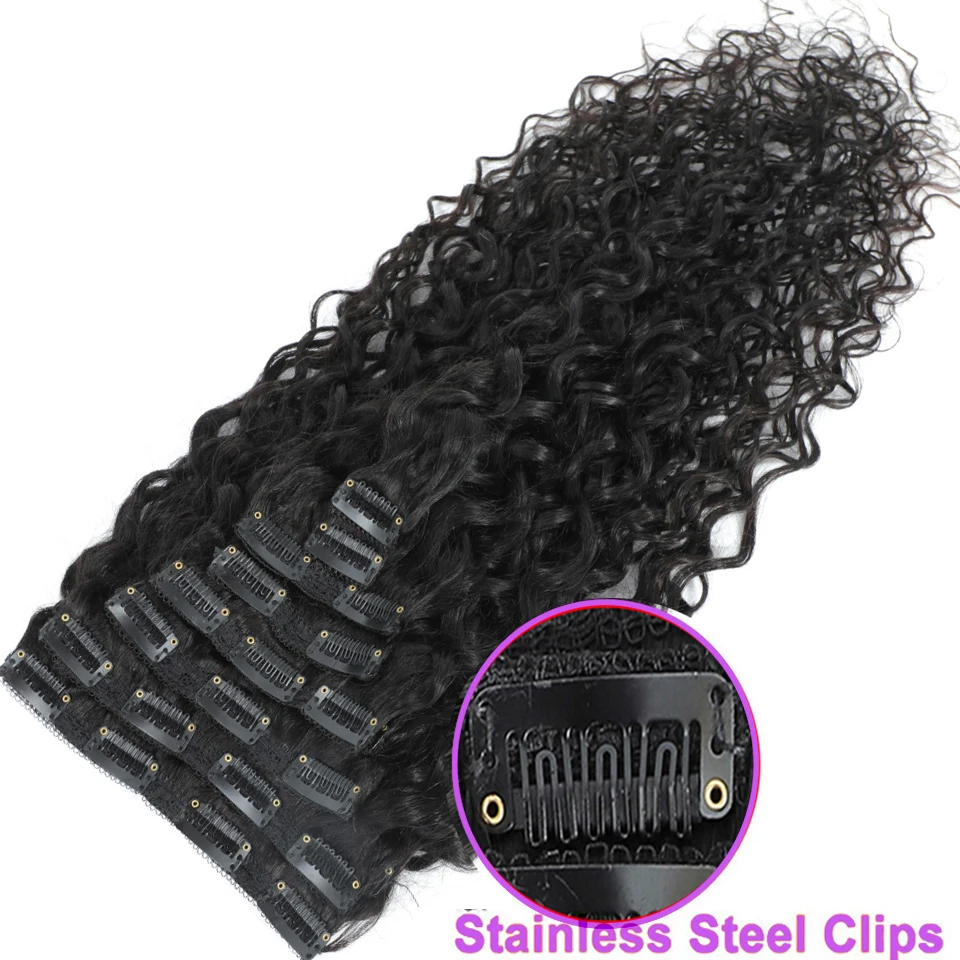 Water Wave Clip In Hair Extens - огляд і ціна Seamless Clip In Hair Extensions Human Hair