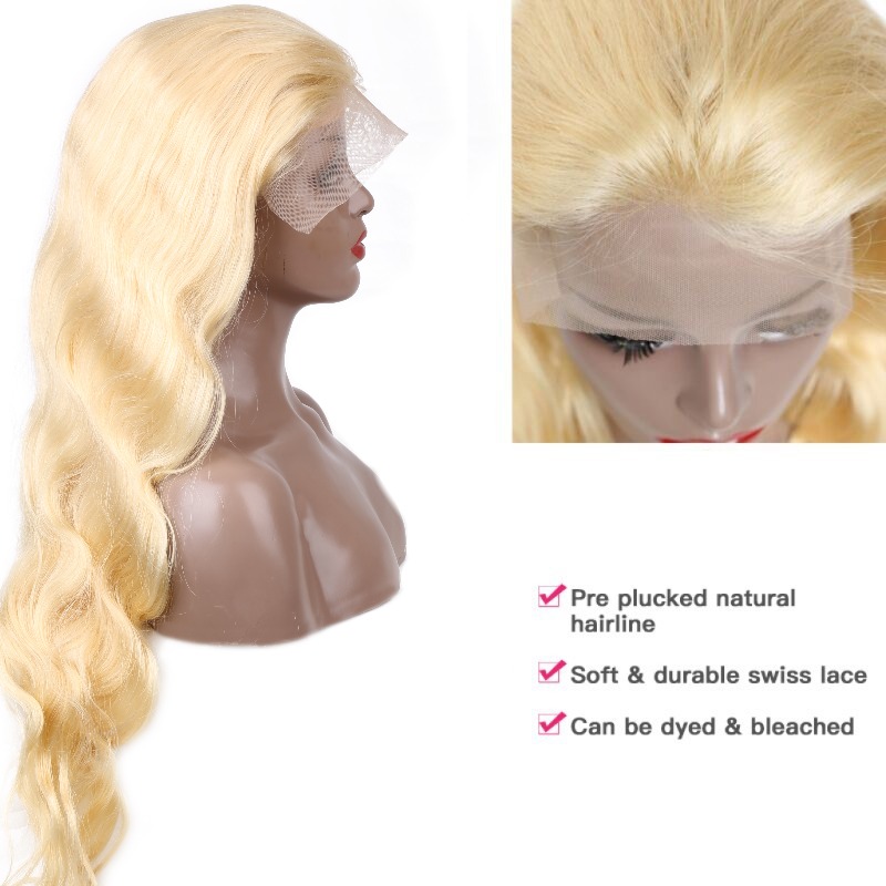 613 Honey Blonde 13x4 Lace Fro - огляд і ціна 613 Blonde Body Wave Lace Front Wig