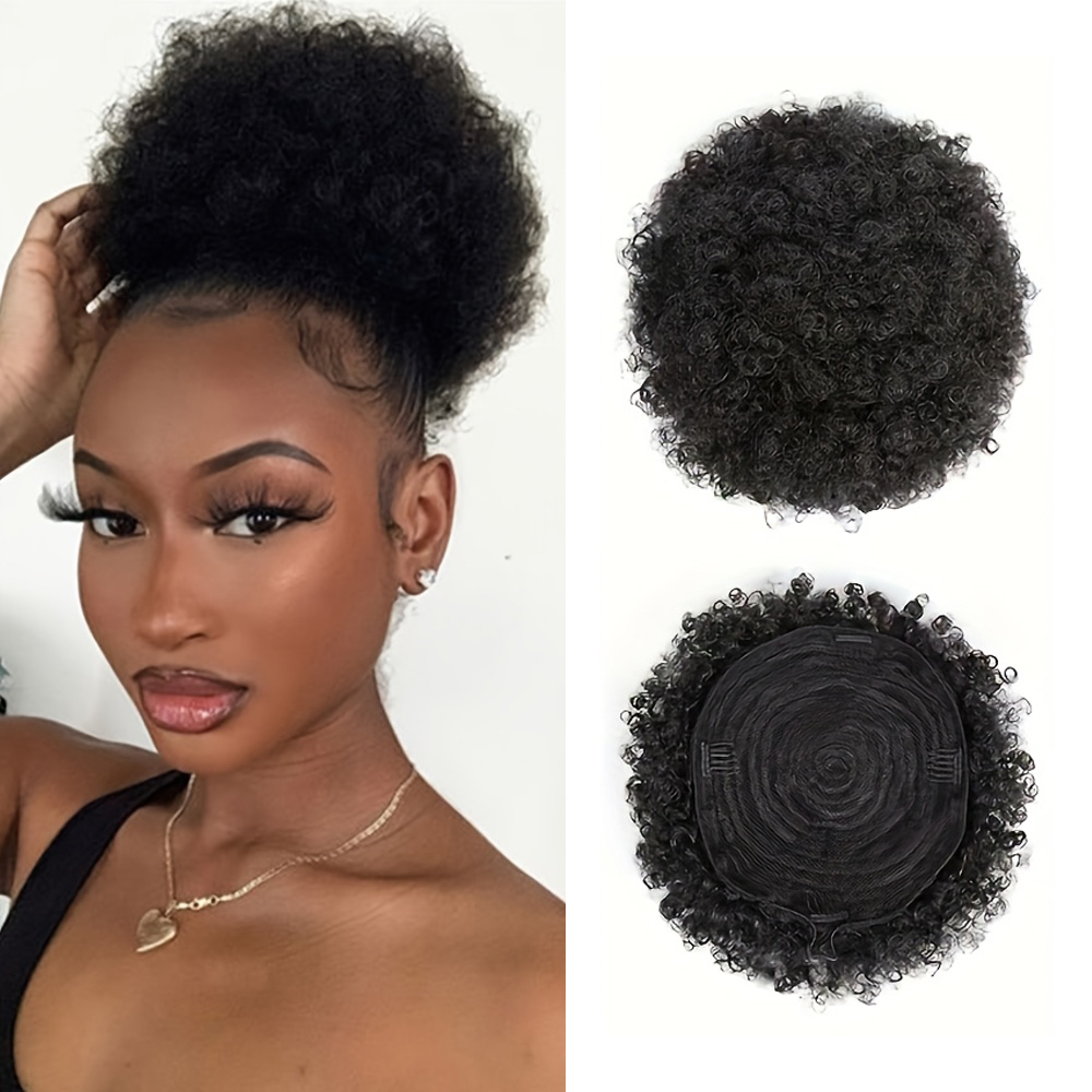 Afro Kinky Puffs 100% Human Ha - огляд і ціна Drawstring Afro Curly Puff Ponytail