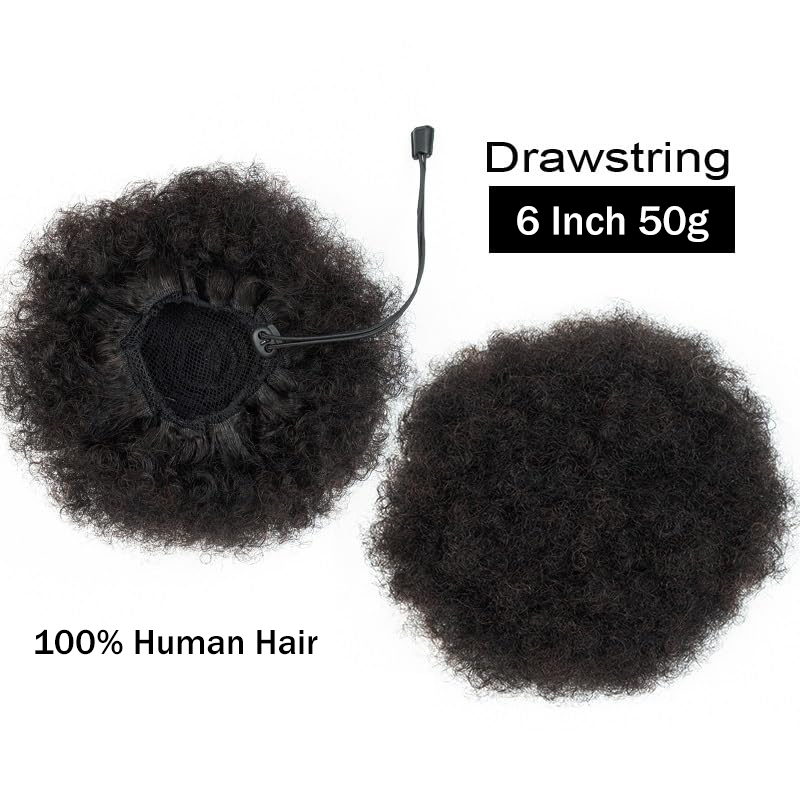 Afro Kinky Puffs 100% Human Ha - огляд і ціна Drawstring Afro Curly Puff Ponytail